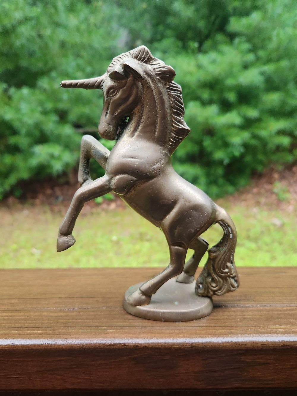 Solid Brass Unicorn Statue / Sculpture 7.25" Tall